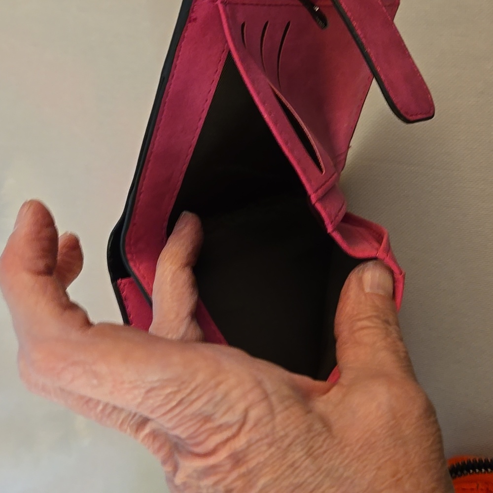 Orange Wallet with Zip Closure. Pink Wallet. Green.wallet - Picture 9 of 16